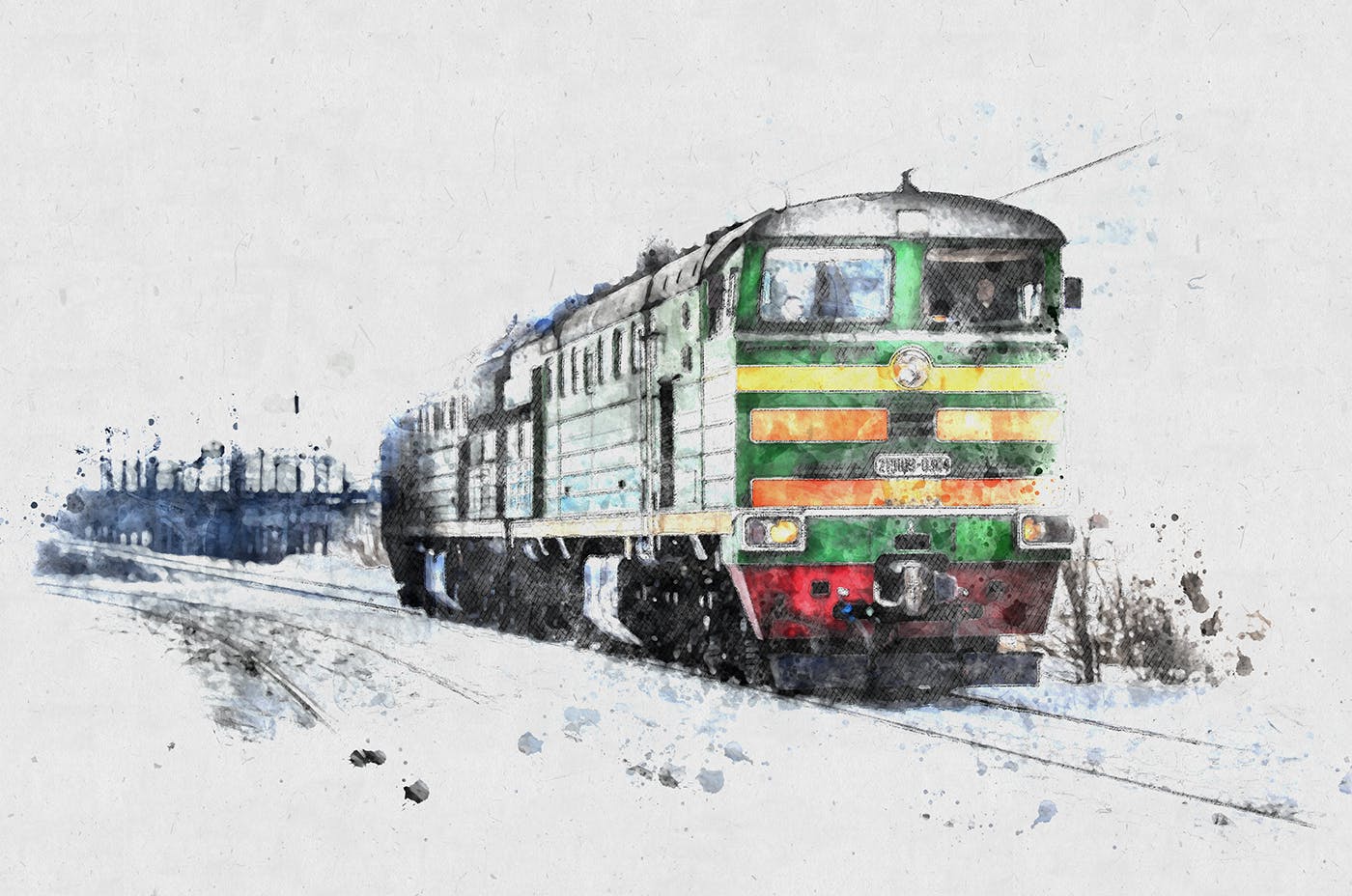 丙烯酸素描艺术效果素材库精选PS动作 Fast Acrylic Sketch CS4+ Photoshop Action插图(4)