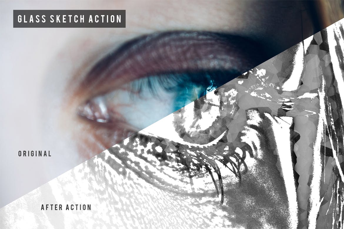 毛玻璃素描效果PS艺术照片动作 Glass Sketch Action插图(3)