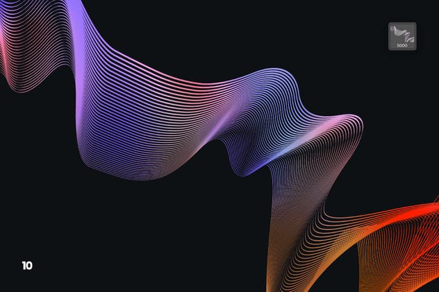 数字线性波浪线条图案PS笔刷 Digital Linear Waves Photoshop Brushes插图(10)