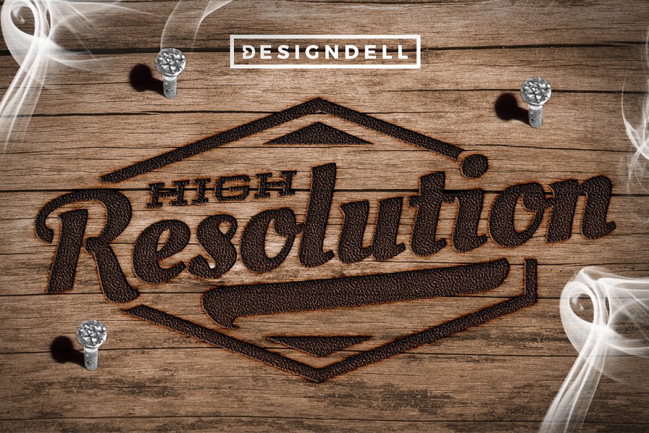 木板烙铁烧焦图层样式 Wood Burn Photoshop Effects插图(1)