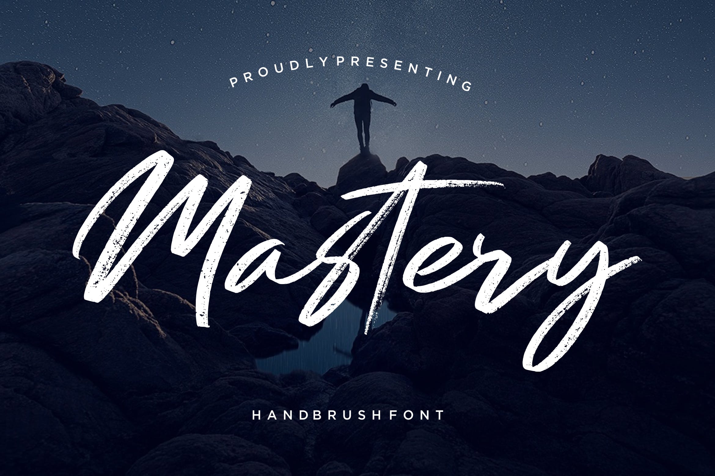 豪迈硬朗英文笔刷草书字体下载 Mastery Hand Brush插图