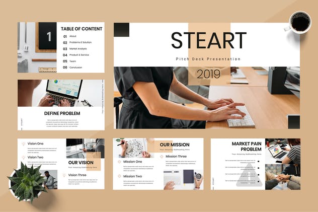 时尚企业介绍演示Keynote幻灯片模板 Steart – Pitch Deck Keynote Presentation插图(1)