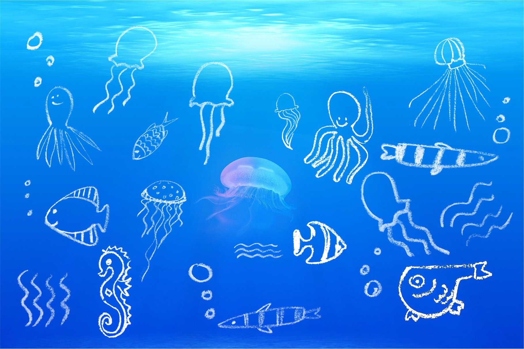 趣味的蜡笔PS笔刷下载 Scribble-PS Brushes [abr]插图(4)