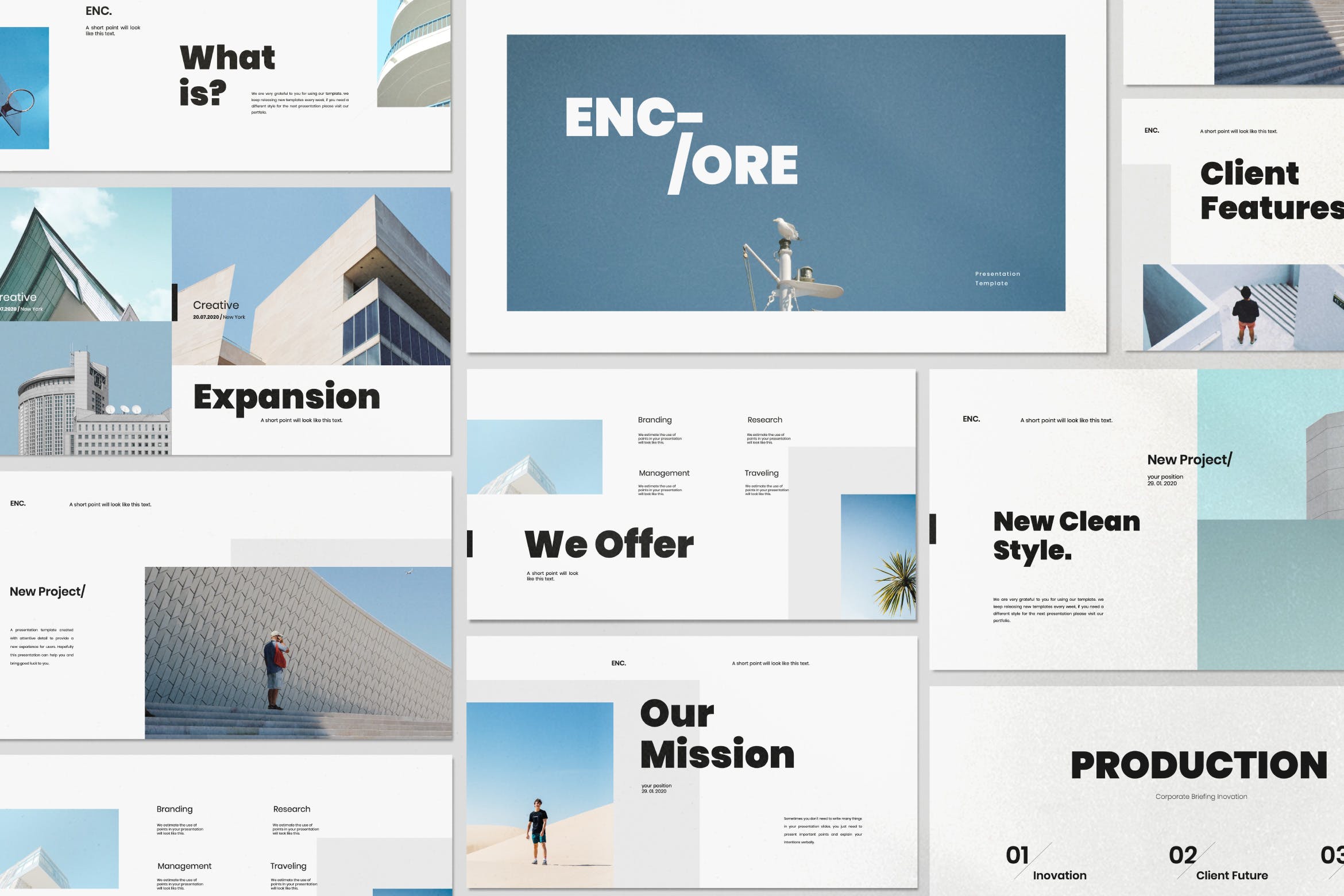 极简主义设计风格建筑设计服务企业适用Keynote模板 Encore – Minimal Business Keynote Corporate插图