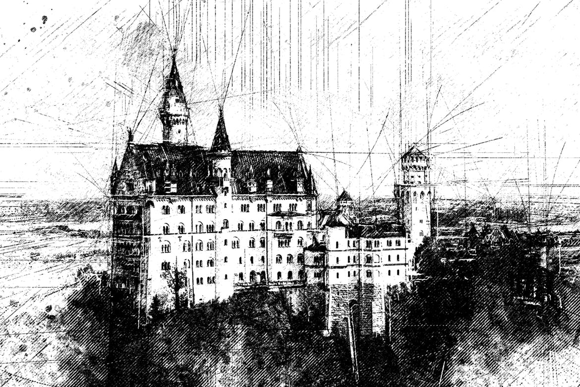 照片转彩铅手绘素描绘画效果PS动作 Animated Pencil Sketch FX Photoshop Add-On插图(7)