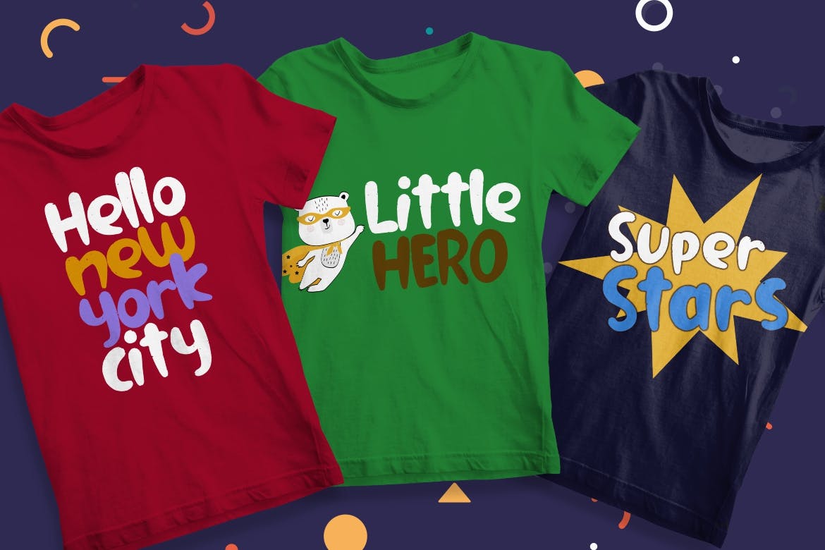 儿童主题设计适用的可爱风格英文画笔字体 Hellobay Fun Children Typeface插图(3)