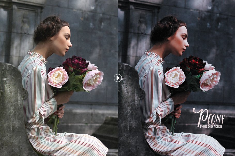 人像照片美颜PS动作 Peony Portrait Photoshop Actions插图(1)