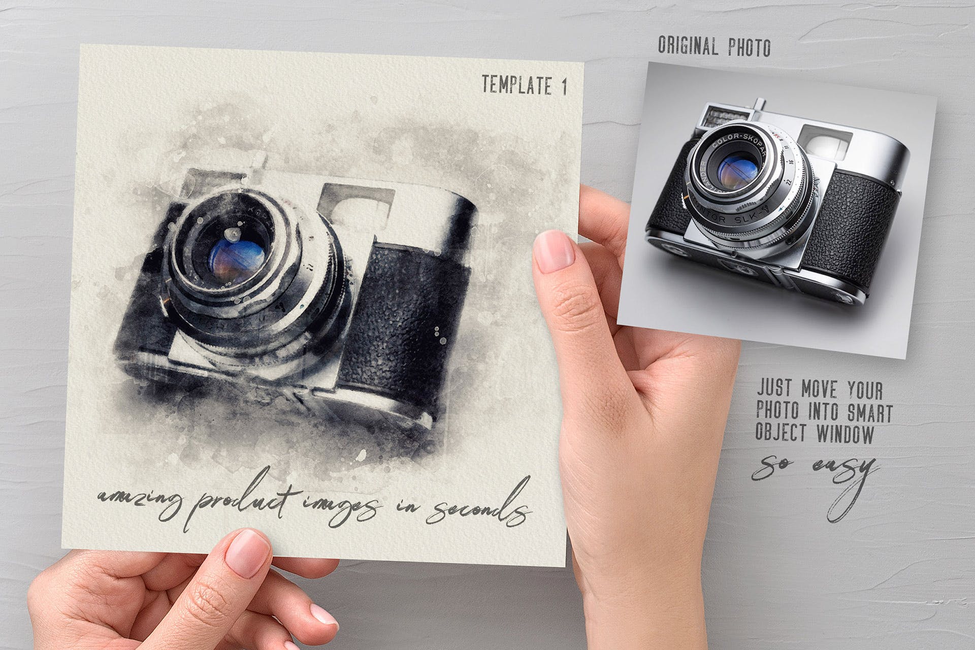 照片转水彩画效果PSD模板 The Ultimate Watercolor Creator 1插图(5)