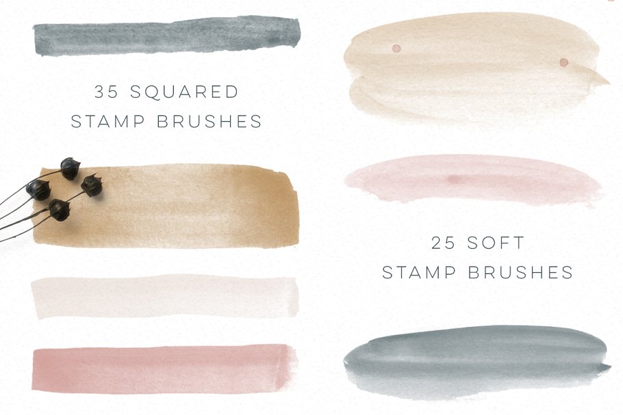 水彩画笔纹理Procreate笔刷 Procreate Brushes Watercolor Kit插图(5)