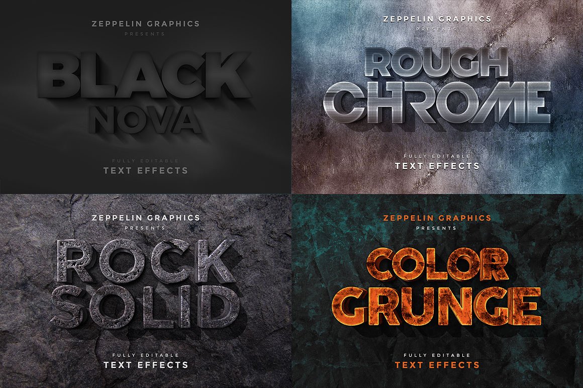 素材库下午茶：150款3D文字效果的PS图层样式 150 3D Text Effects for Photoshop–2.61 GB插图(47)