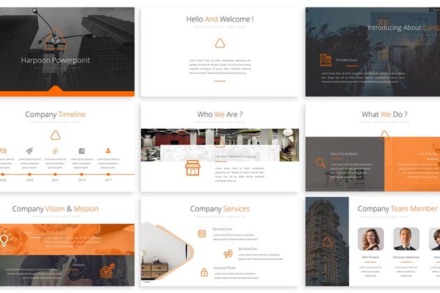 技术/创意/财务主题PPT幻灯片设计模板 Harpoon – Powerpoint Presentation Template插图(1)