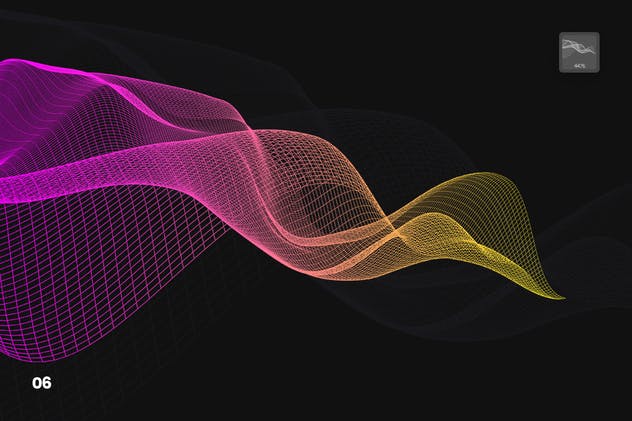 数字网络信号波纹线条PS笔刷 Digital Network Flow of Waves Photoshop Brushes插图(6)