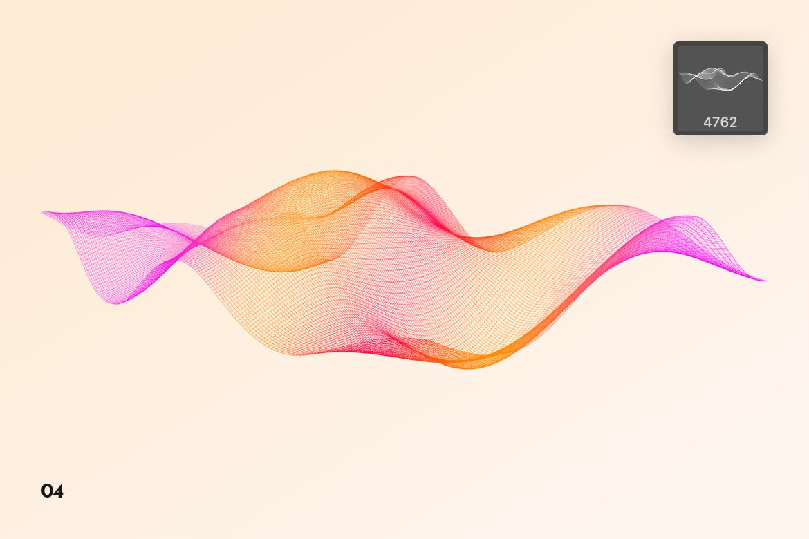 抽象数字网格波纹背景纹理PS笔刷 Digital Grid Waves Photoshop Brushes插图(7)
