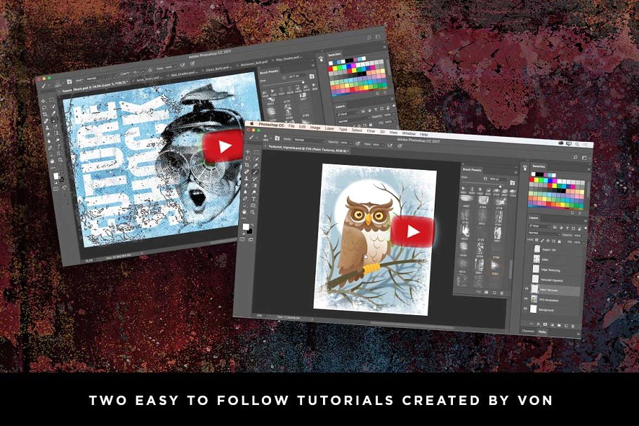 复刻60年代嬉皮巴士残旧生锈外观纹理&PS笔刷 Texture Bus by Von Glitschka插图(2)