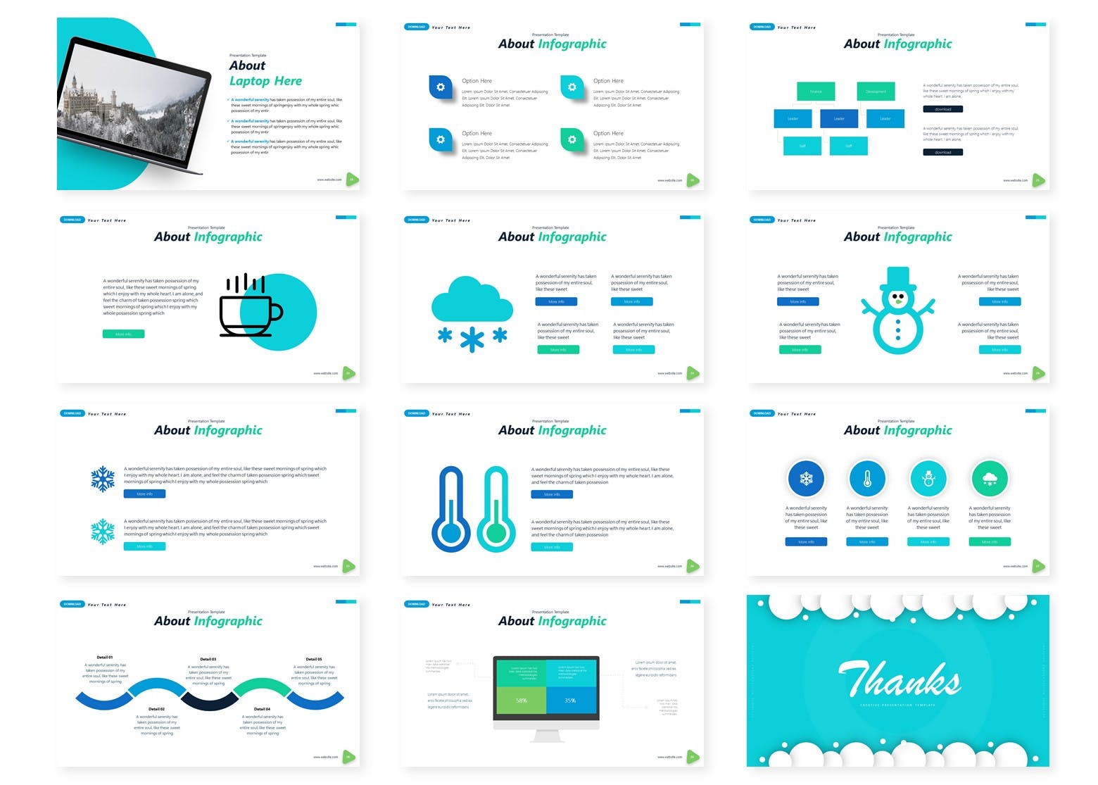 冬天主题风格谷歌幻灯片设计模板下载 Snowie | Google Slides Template插图(3)