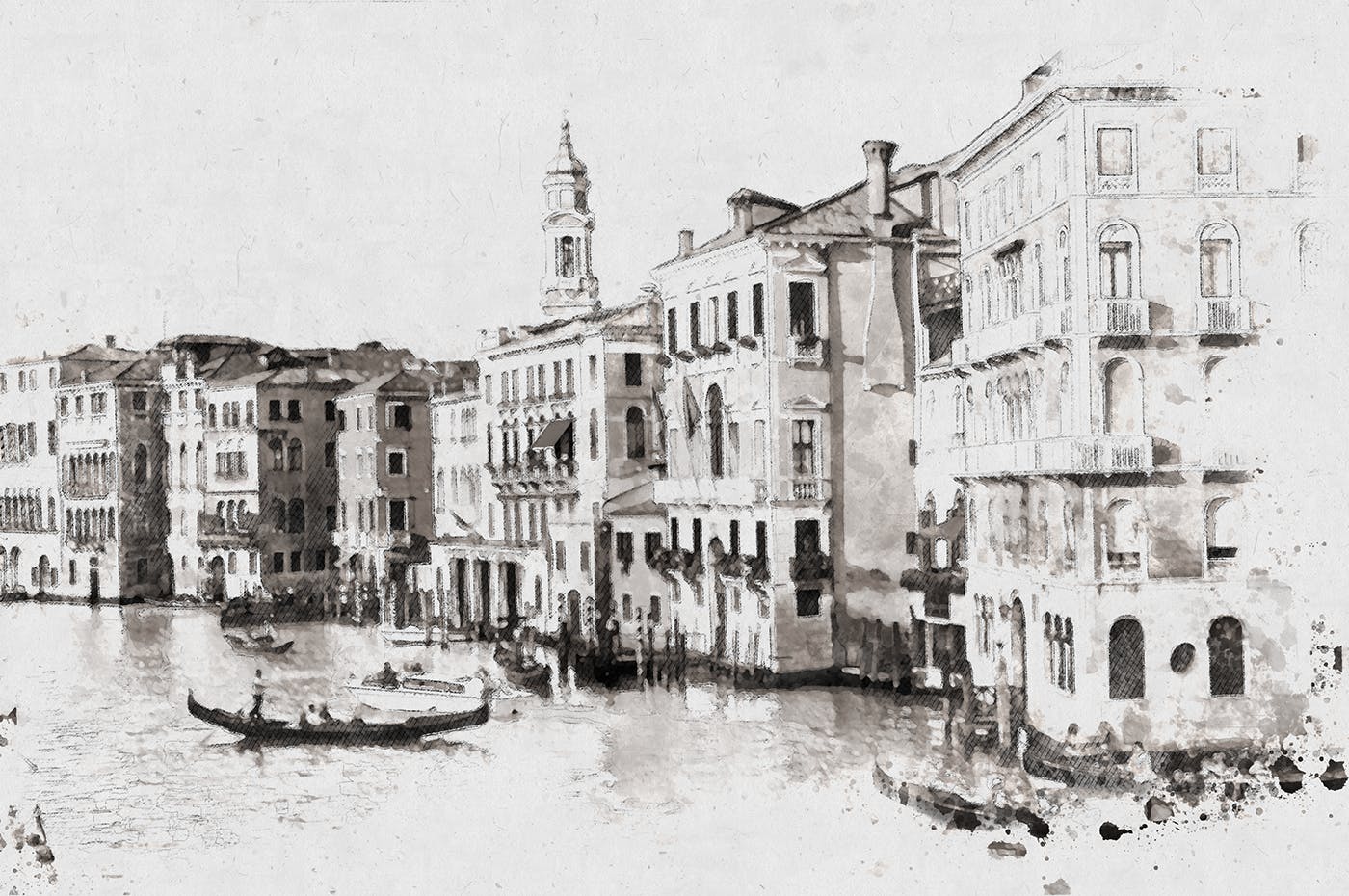 丙烯酸素描艺术效果素材库精选PS动作 Fast Acrylic Sketch CS4+ Photoshop Action插图(1)