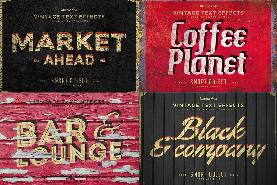 复古做旧风格文本图层样式v5 Vintage Text Effects Vol.5插图(2)