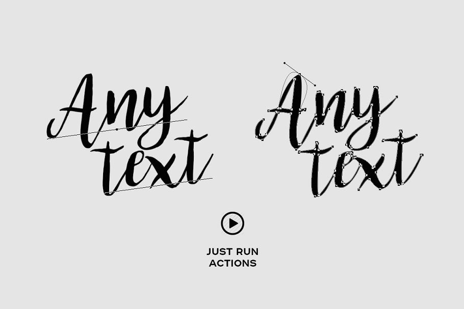 任何层（文本，图形，智能层）转换为形状和路径PS动作 Path & Shape Maker for Photoshop插图(1)