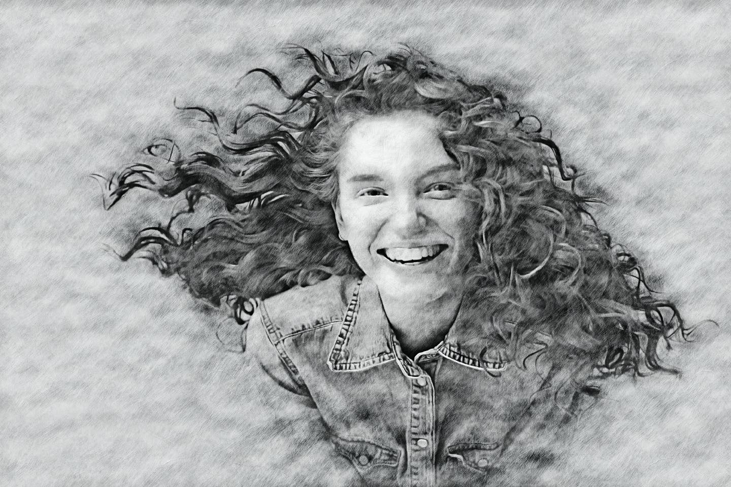 照片铅笔素描效果一键生成素材库精选PS动作 Light Sketch CS4+ Photoshop Action插图(1)