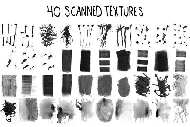 墨水艺术PS画笔笔刷（点/滴/滚刷/笔画） Inky Goodness插图(3)