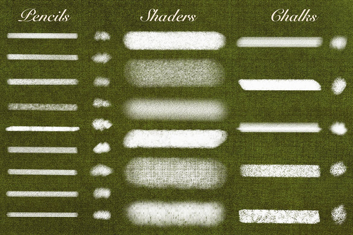 20种超级多功能Procreate笔刷合集[铅笔/粉笔/着色器] Natural Brushes for Procreate插图(4)