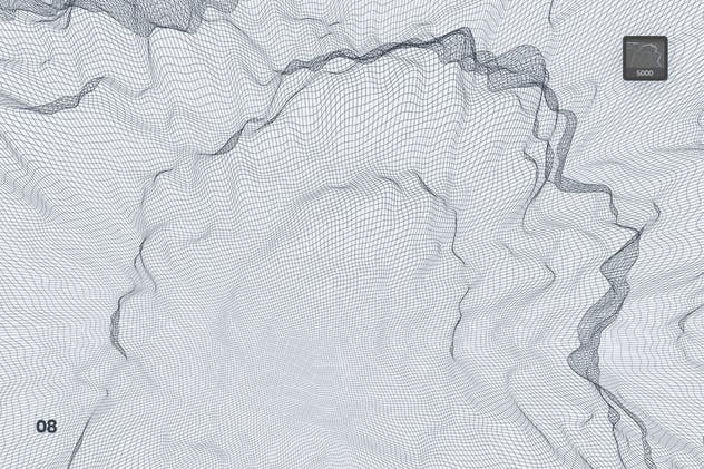 抽象网络信号波纹图案PS笔刷 Network Turbulence Photoshop Brushes插图(8)