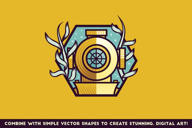 现代木刻设计风格AI笔刷 Modern Woodcut Brushes插图(3)