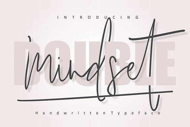 二重奏字体：手写草书书法+粗体无衬线英文字体 Mindset Font Duo插图(5)