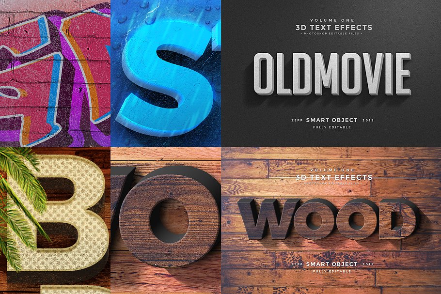 3D 文本图层样式合集 3D Text Effects Vol.2插图(2)