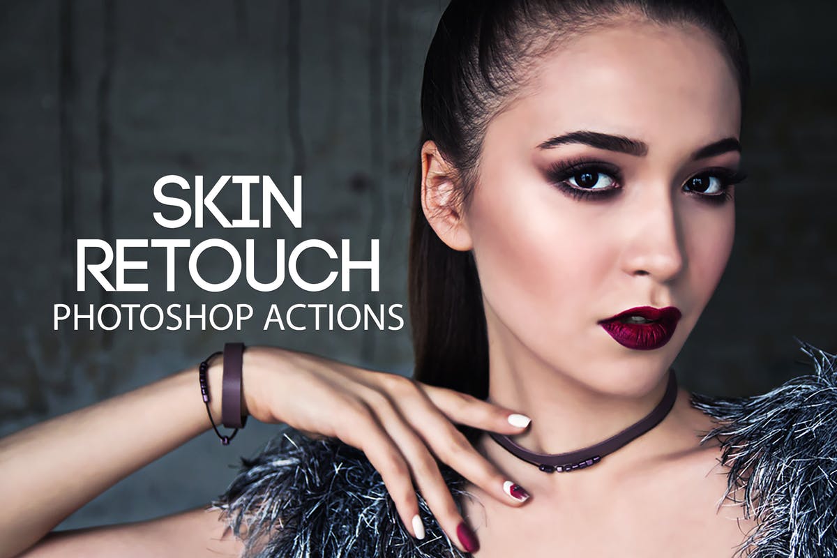 一键磨皮美颜滤镜PS动作v1 Skin Retouch Photoshop Actions Kit插图