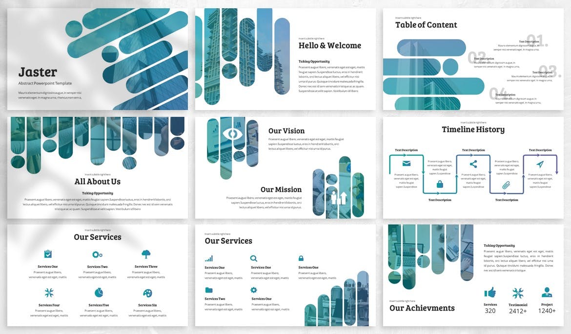 抽象几何渐变色彩主题谷歌幻灯片模板 Jaster – Abstract Google Slides Template插图(1)