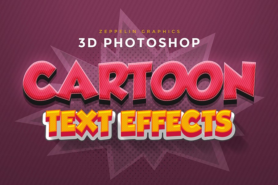 精美3D卡通文字特效PS字体样式 Cartoon Text Effects插图