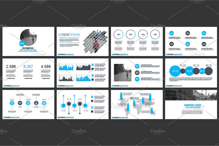 工作汇报绝配数据展示信息图表幻灯片模板 Powerpoint Slide Templates插图(3)