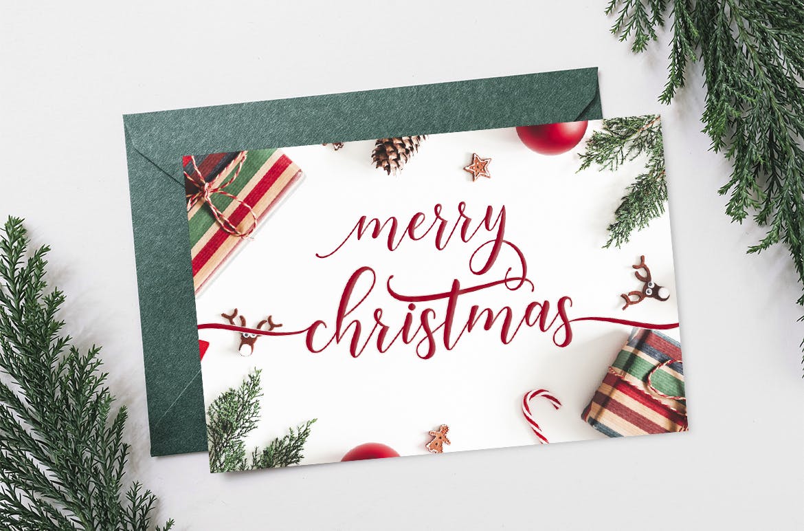 现代书写风格圣诞节主题英文草书字体 Happy Christmas Script插图(2)