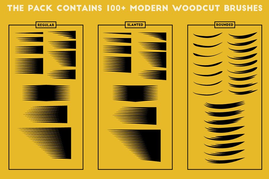 现代木刻纹理AI笔刷 Modern Woodcut Brushes插图(8)