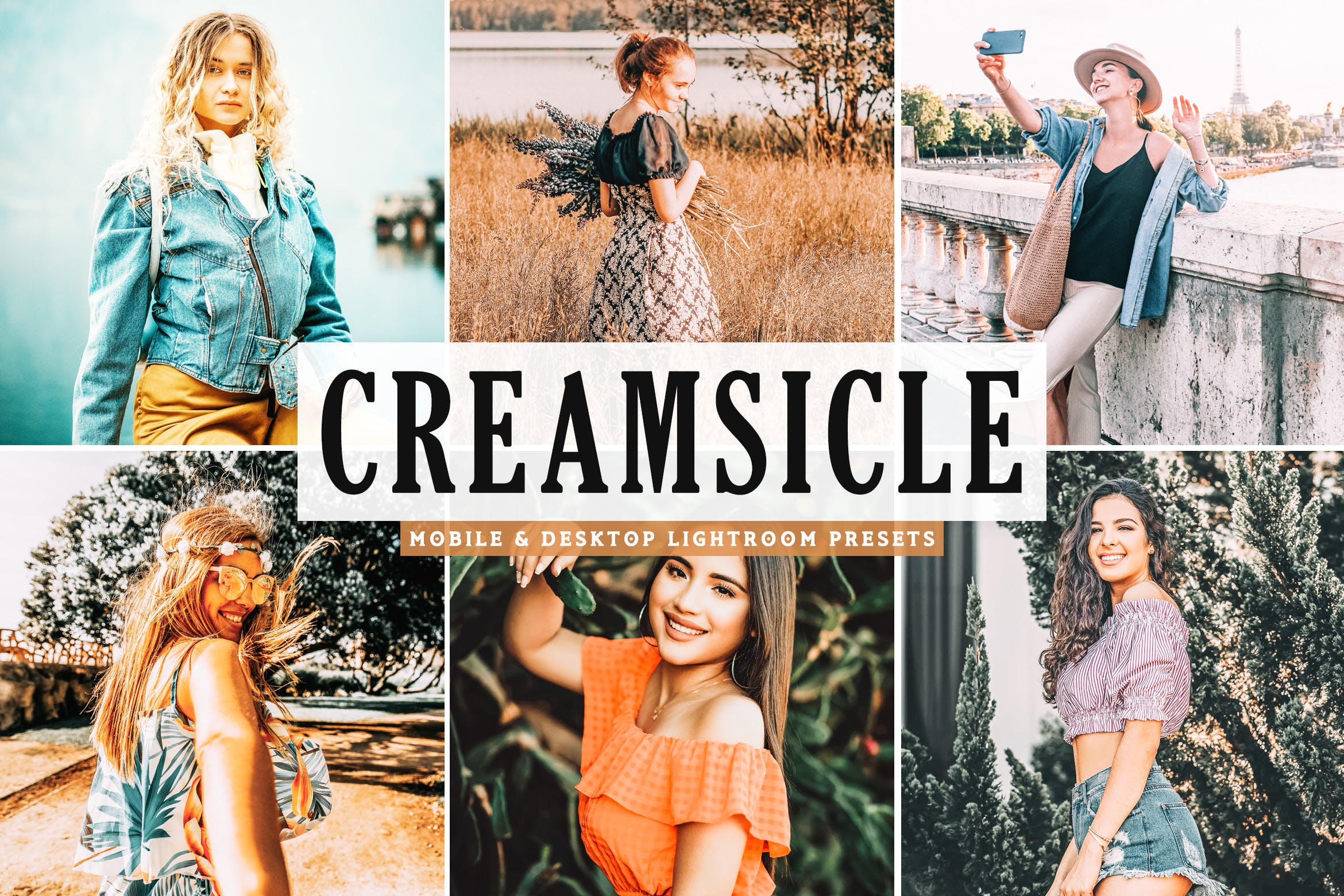 橙色&乳白色高饱和度暖色调Lightroom预设 Creamsicle Mobile & Desktop Lightroom Presets插图