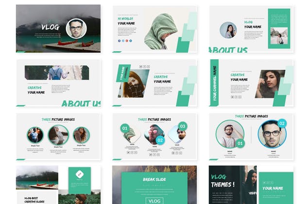 视频博客项目宣传介绍Keynote幻灯片模板 Vlog – Keynote Template插图(1)