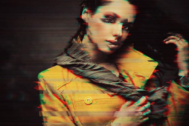 数字故障扭曲毛刺抽象照片特效PS图层样式v3 Glitch Photoshop PSD Template Ver. 3插图(3)