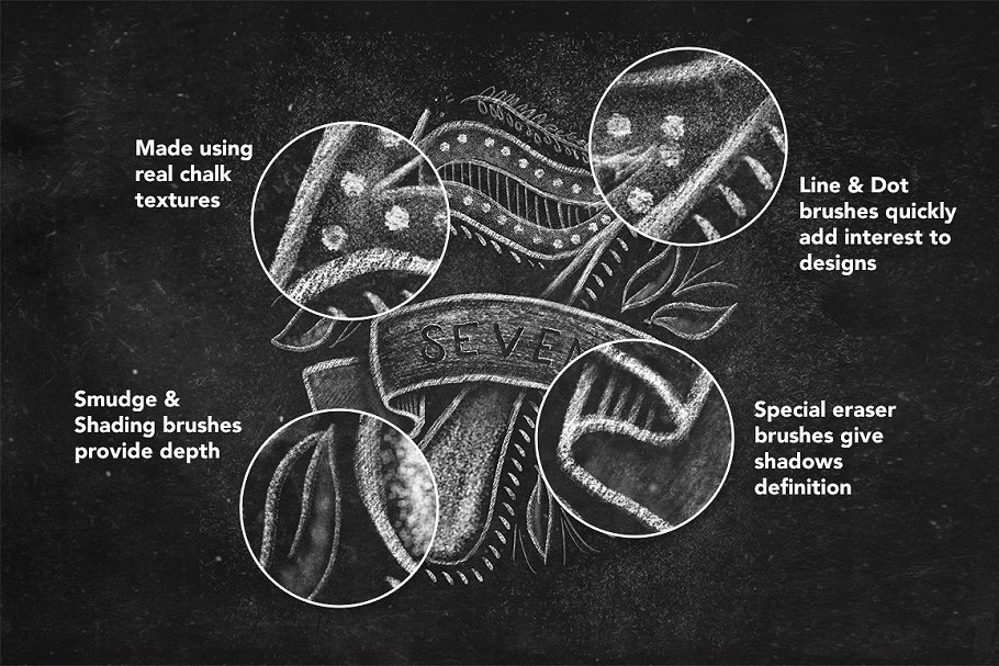 粉笔字体PS笔刷 Chalk Dust – Photoshop Lettering Kit插图(1)