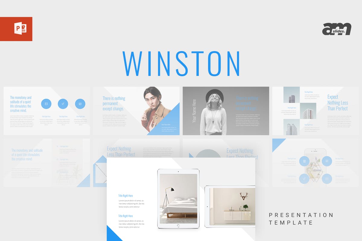 简约创意设计电商PPT幻灯片模板下载 Winston – Powerpoint Temlplate插图