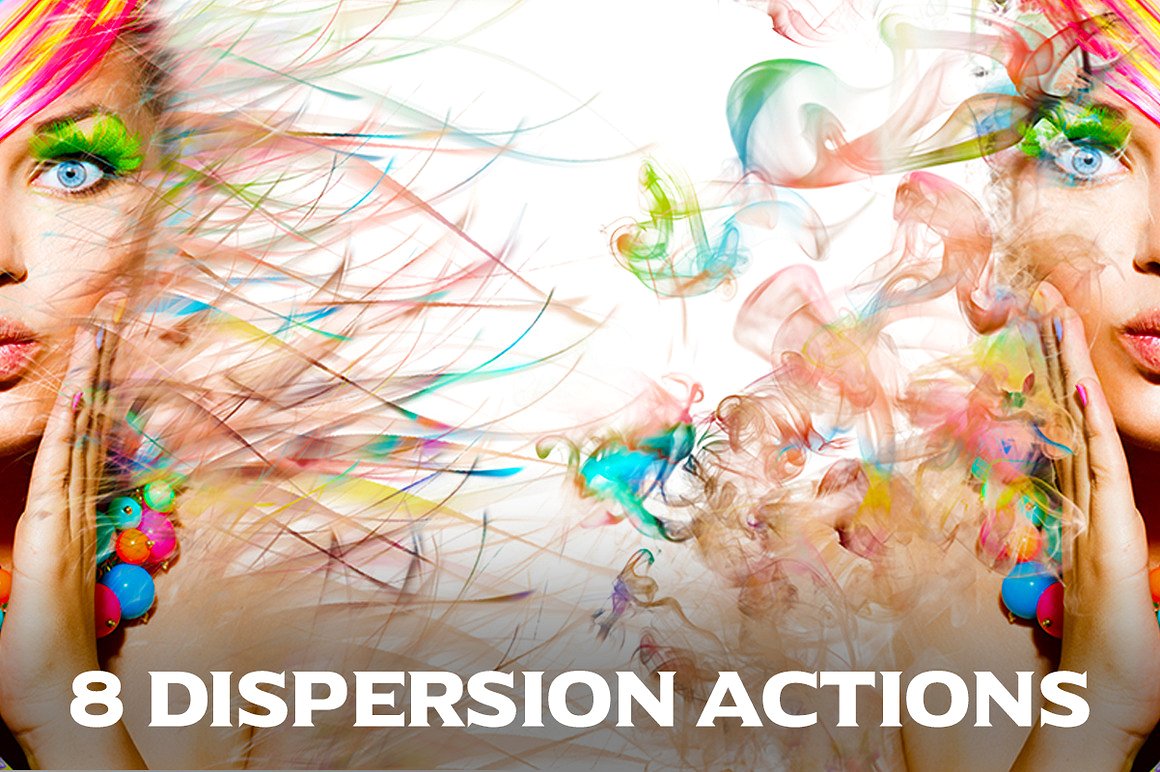 8款炫彩人像消失特效照片处理动作 8 Dispersion Actions for Photoshop插图(1)