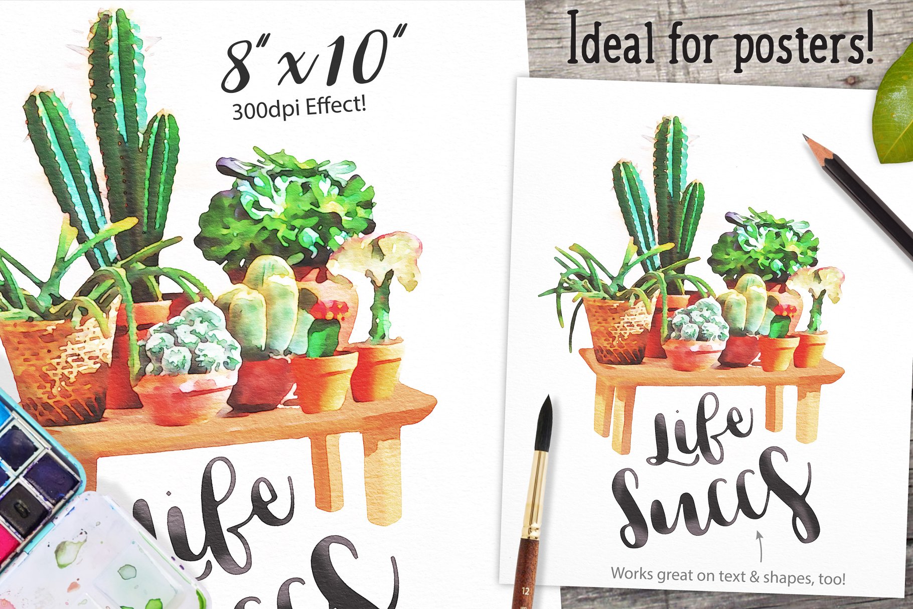 水彩插画效果PS图层样式 Watercolor Photo Effect Pro插图(5)