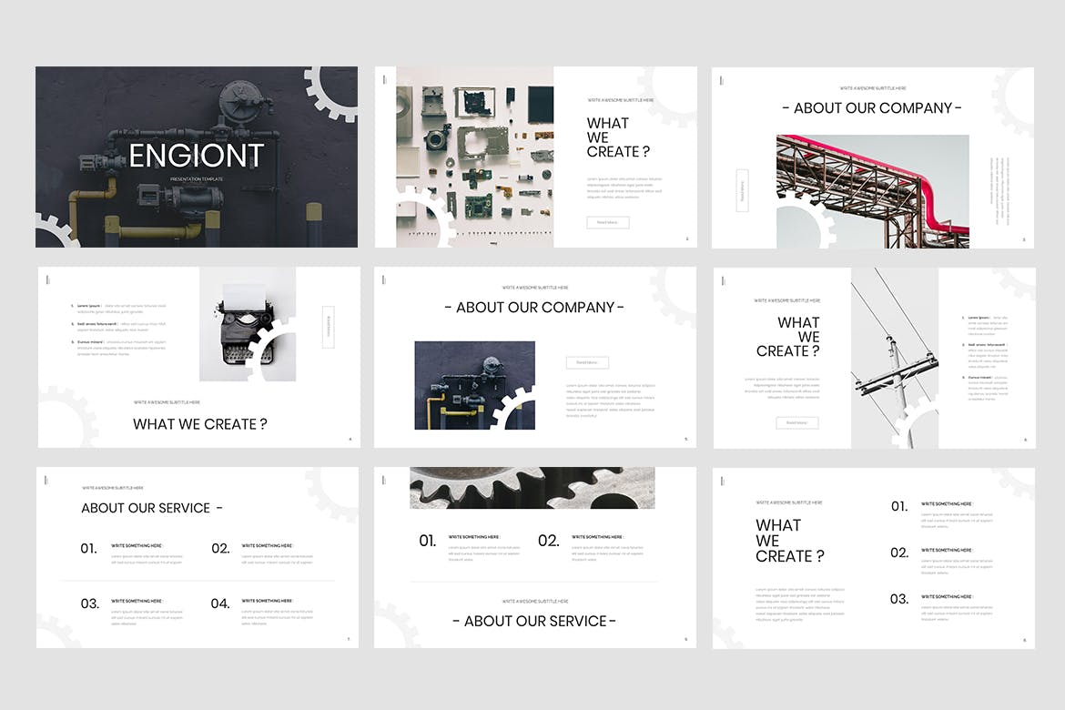 项目工程主题Keynote幻灯片设计模板 Engiont – Engineering Keynote Presentation插图(1)