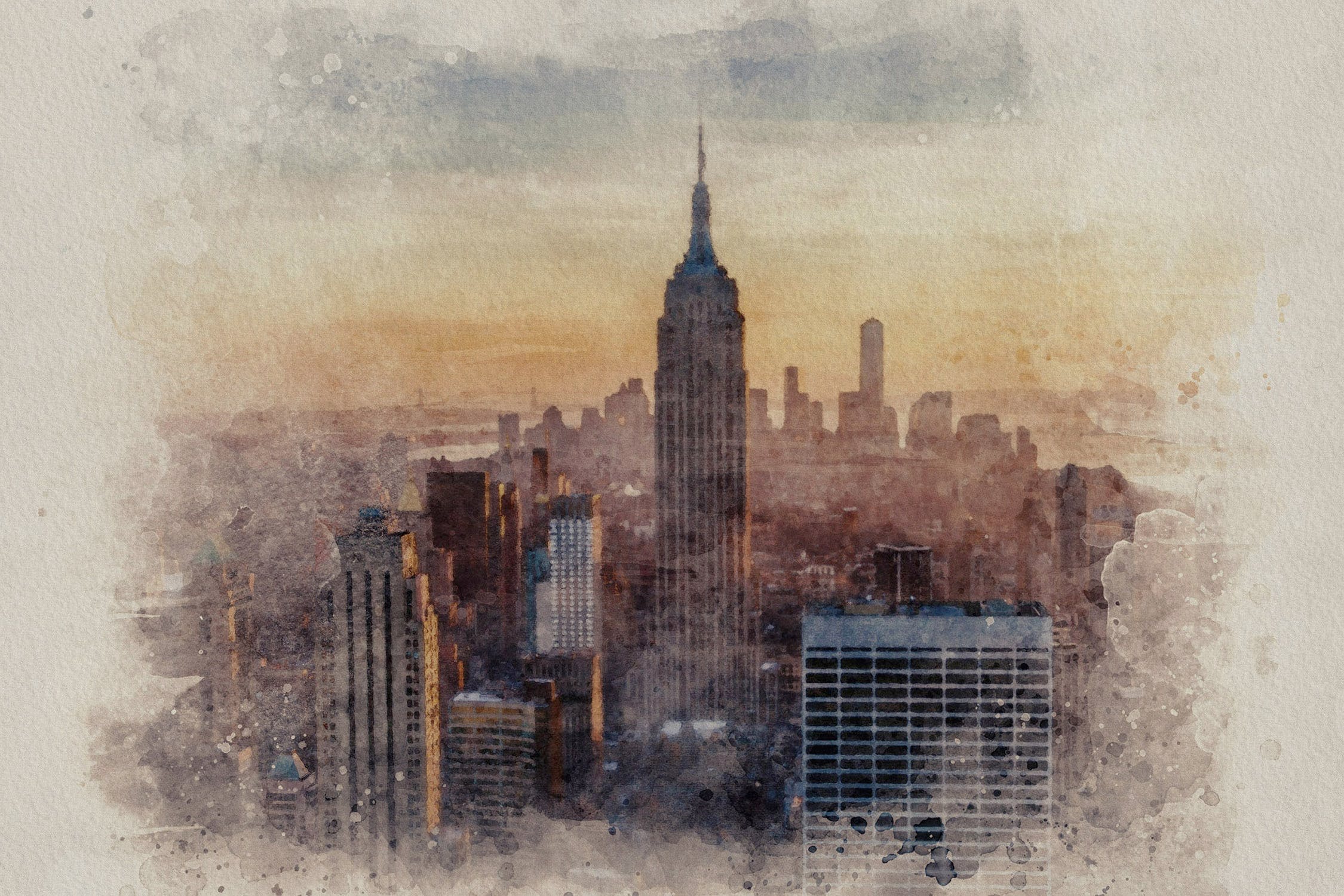 超级水彩画创作生成PS水彩效果PSD分层模板3 The Ultimate Watercolor Creator 3插图(4)