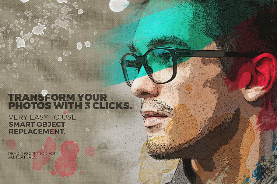 艺术照片智能对象图层PSD模板 Art Photo Template/Mock-up V.1插图(1)