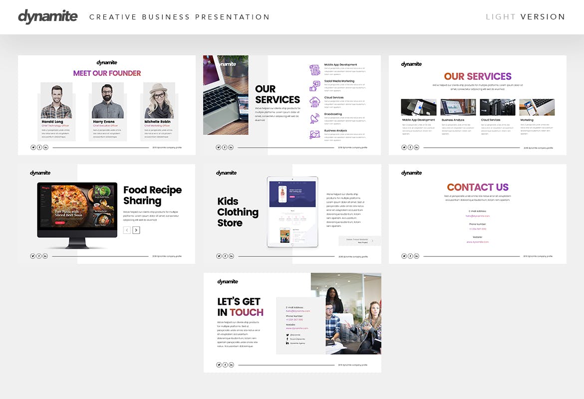 高逼格创意设计公司适用Keynote演示文稿模板 Dynamite – Creative Keynote Presentation插图(6)