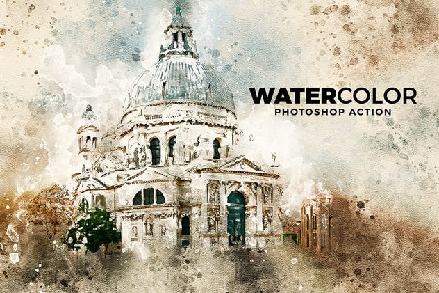 炫酷水彩油画质感照片处理效果PS动作 Watercolor Photoshop Action插图(2)