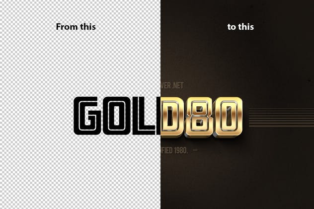 80年代复古风格文本特效文字样式v1 80’s Style Text Mockups V1插图(1)