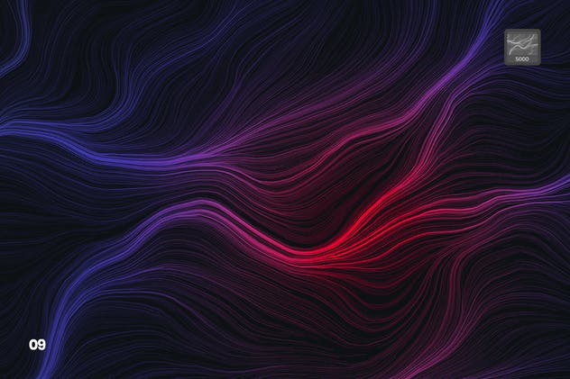 10款高分辨率抽象数流体线条PS笔刷 Digital Perlin Flow Fields Photoshop Brushes插图(9)