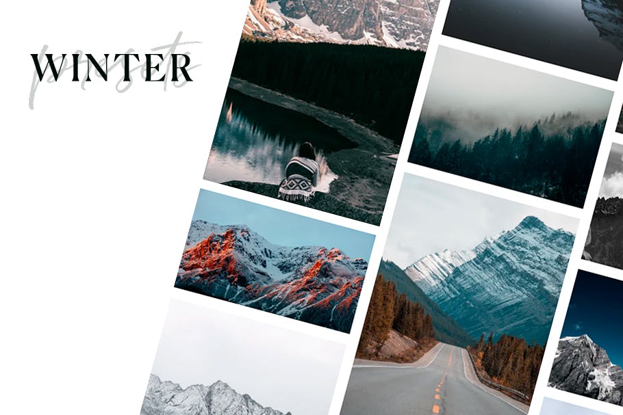 冬日照片调色滤镜Lightroom预设 Winter Lightroom presets + Brushes插图(1)